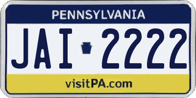PA license plate JAI2222