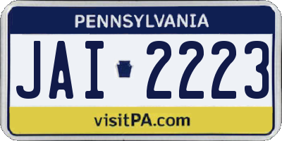 PA license plate JAI2223