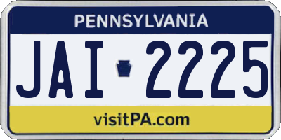PA license plate JAI2225