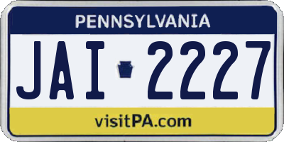 PA license plate JAI2227