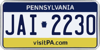 PA license plate JAI2230