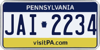 PA license plate JAI2234