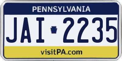 PA license plate JAI2235
