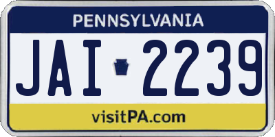 PA license plate JAI2239