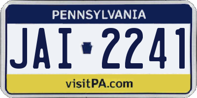 PA license plate JAI2241