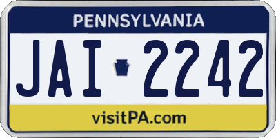 PA license plate JAI2242