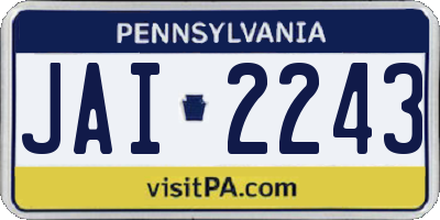 PA license plate JAI2243