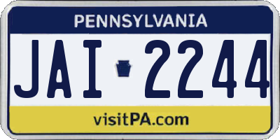 PA license plate JAI2244