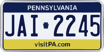 PA license plate JAI2245