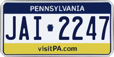 PA license plate JAI2247