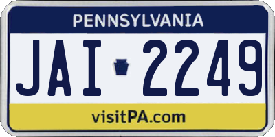 PA license plate JAI2249