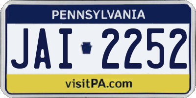 PA license plate JAI2252