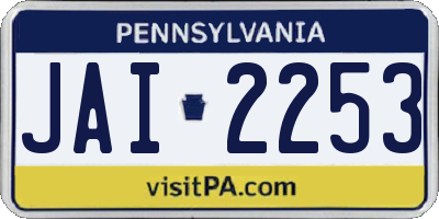 PA license plate JAI2253