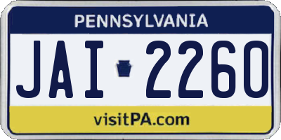 PA license plate JAI2260