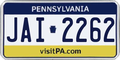 PA license plate JAI2262