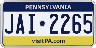 PA license plate JAI2265