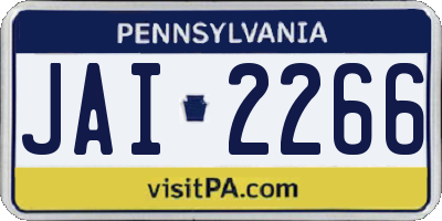 PA license plate JAI2266