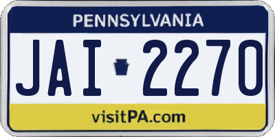 PA license plate JAI2270