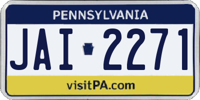 PA license plate JAI2271