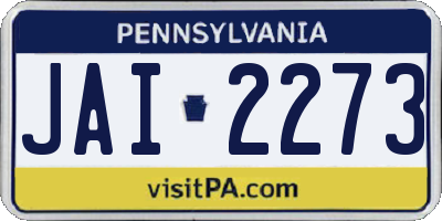 PA license plate JAI2273