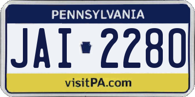 PA license plate JAI2280