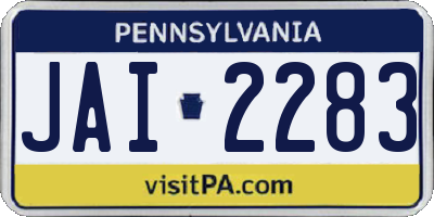 PA license plate JAI2283