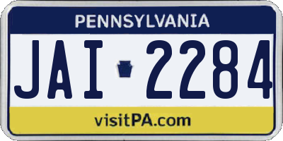 PA license plate JAI2284