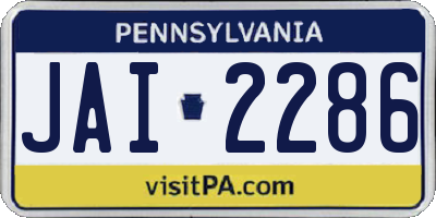 PA license plate JAI2286
