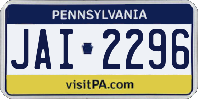 PA license plate JAI2296