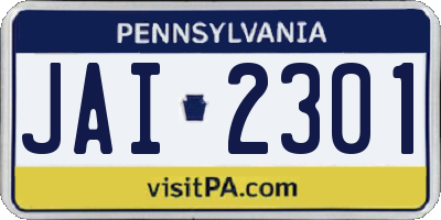 PA license plate JAI2301