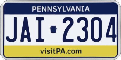 PA license plate JAI2304