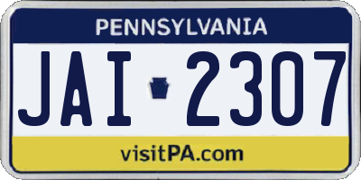 PA license plate JAI2307