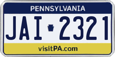 PA license plate JAI2321