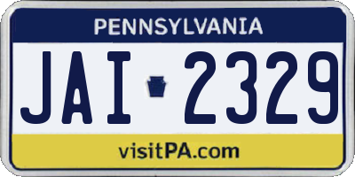 PA license plate JAI2329