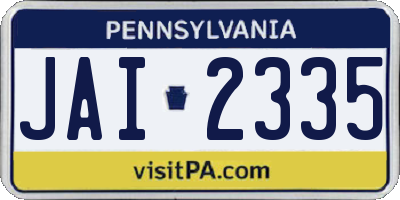 PA license plate JAI2335
