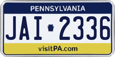 PA license plate JAI2336