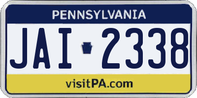 PA license plate JAI2338