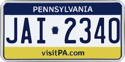 PA license plate JAI2340