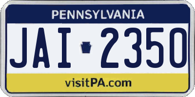 PA license plate JAI2350