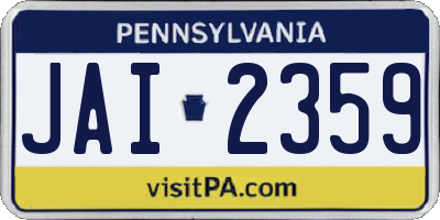 PA license plate JAI2359
