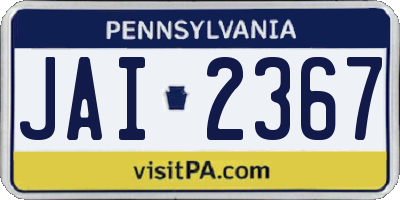 PA license plate JAI2367