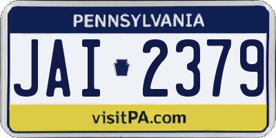 PA license plate JAI2379