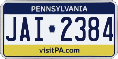 PA license plate JAI2384