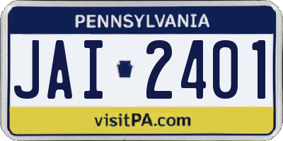 PA license plate JAI2401