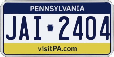 PA license plate JAI2404