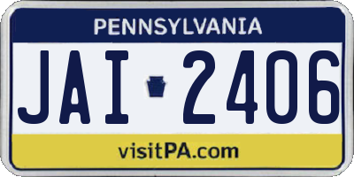 PA license plate JAI2406