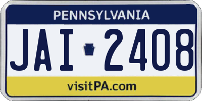 PA license plate JAI2408