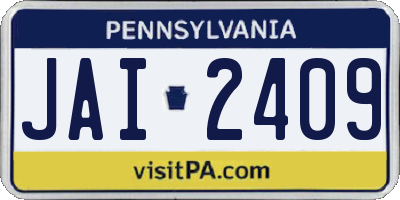 PA license plate JAI2409