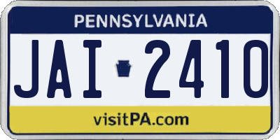 PA license plate JAI2410