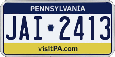 PA license plate JAI2413